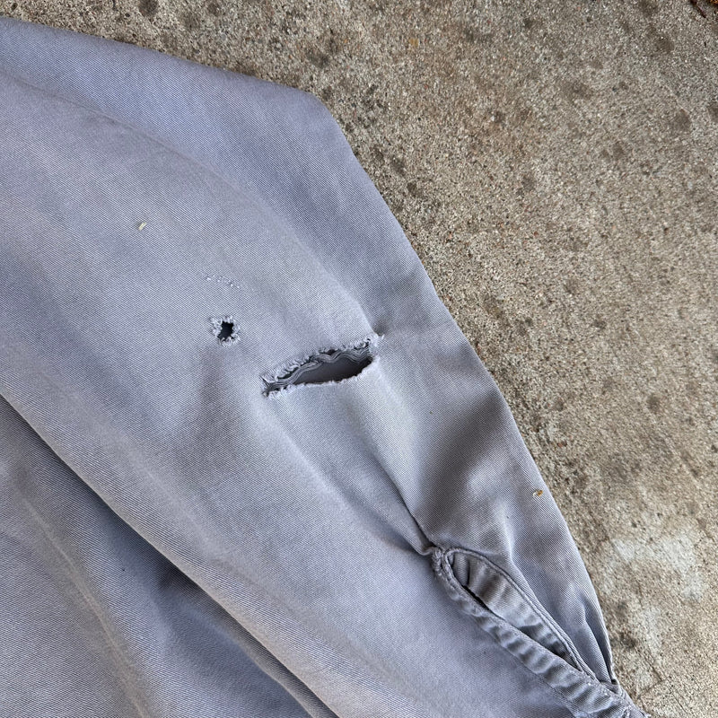 1940’s Anthony’s Buckhide Grey Cotton Work Shirt Large 24” Chest