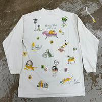 1990’s Relevant Products Home is Where The Cat Is Turtleneck Long Sleeve T-Shirt Large