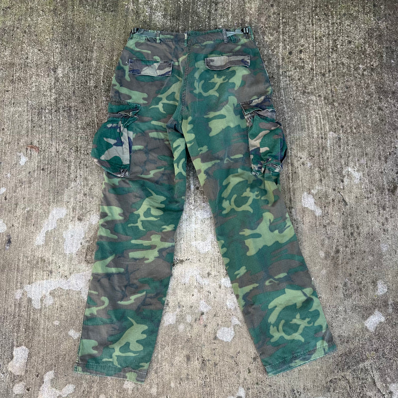 1970’s Multi-Tone “Clown” Camo ERDL/Woodland RDF Jungle Pants Medium Long