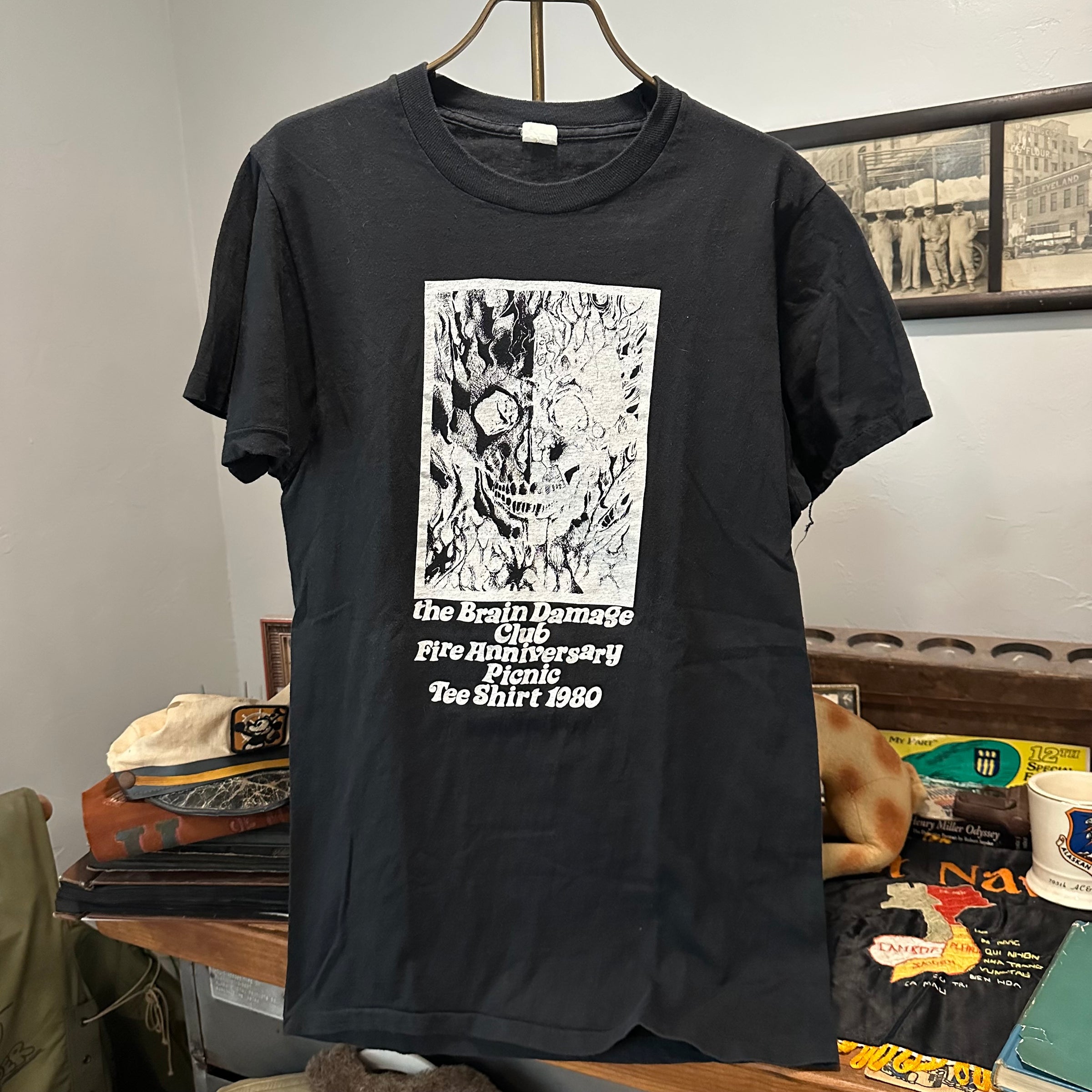 1980 John Mayall The Brain Damage Club Fire Anniversary Picnic T-Shirt Small