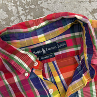1990’s Polo Ralph Lauren Madras Plaid Shirt Large