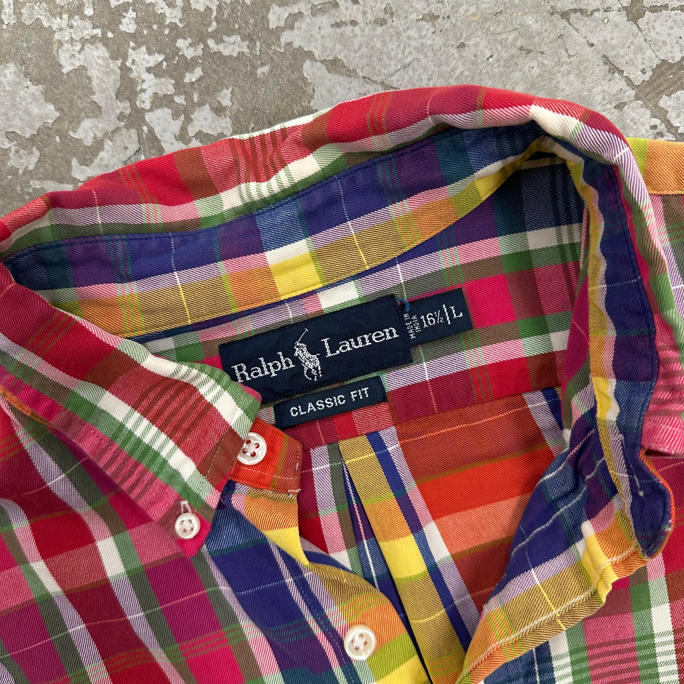 1990’s Polo Ralph Lauren Madras Plaid Shirt Large