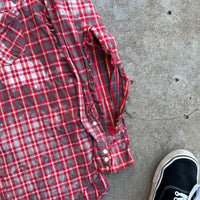 1950’s Thrashed Blue Bell Wrangler Cotton Flannel Shirt Large