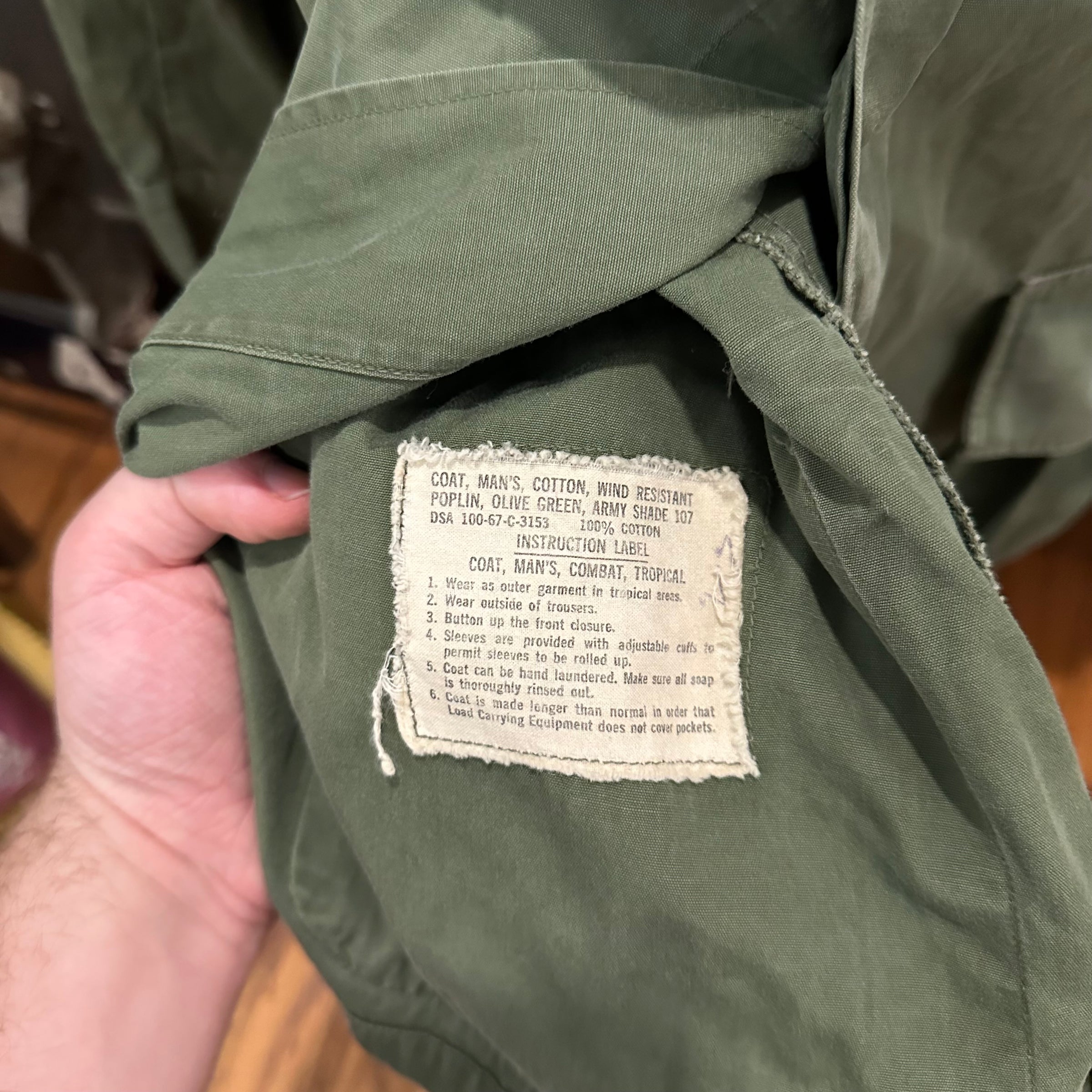 1960’s Vietnam War Modified 3rd Pattern Poplin Jungle Jacket XL Long