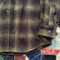 1960’s Levi’s Shadow Plaid Wool Flannel Shirt 23” Chest