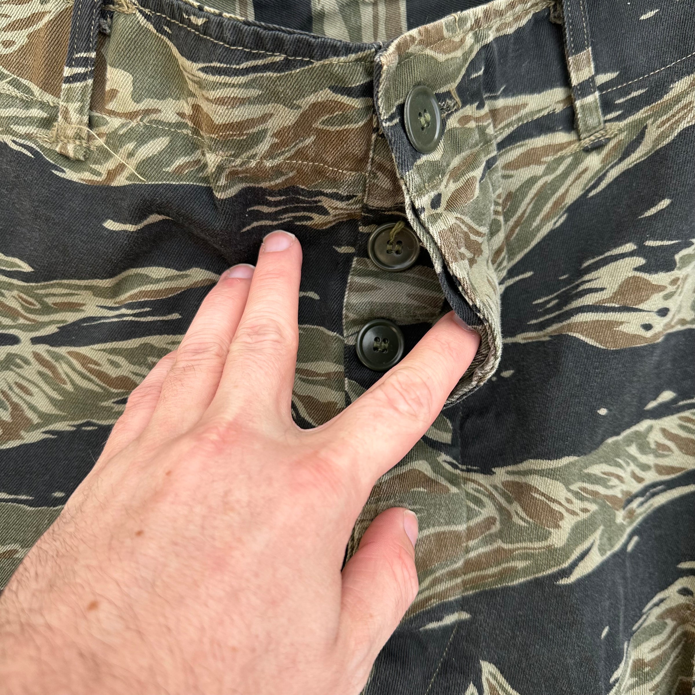 1960’s Vietnam War Silver Tiger Stripe Pants 32” Waist