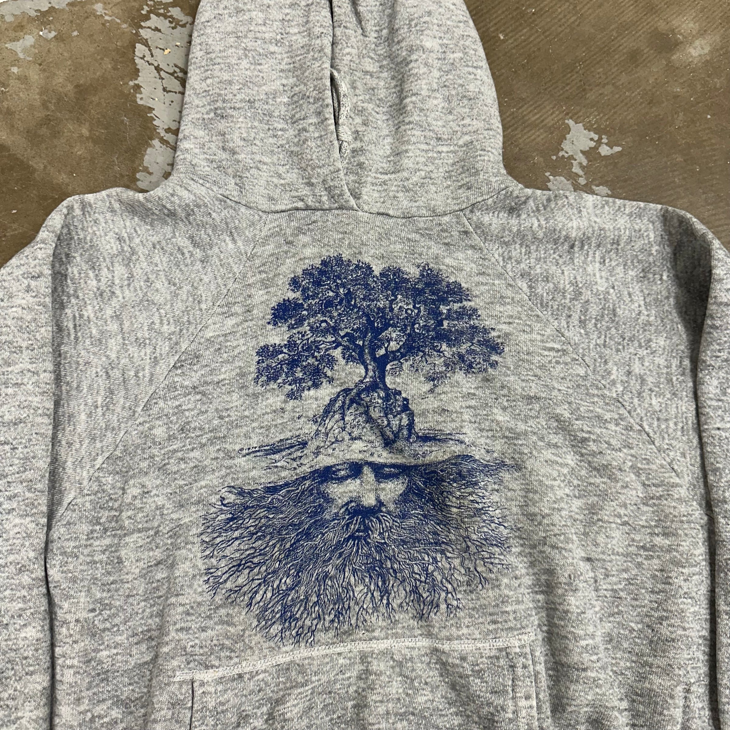 1970’s/80’s Nick Nicholson Tree Roots Man Hooded Sweatshirt 23” Chest