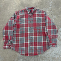 1990’s Land’s End Plaid Cotton Shirt Large
