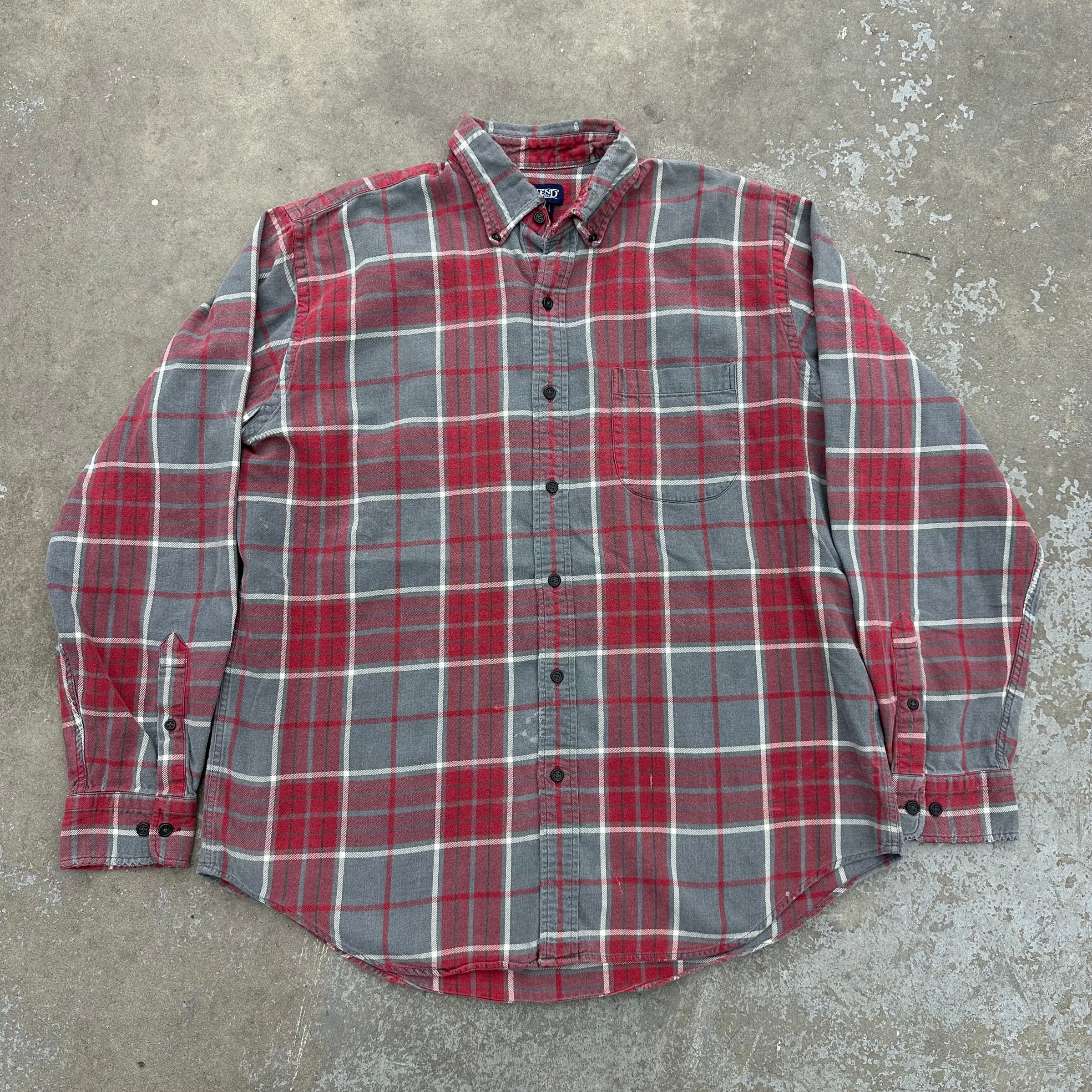 1990’s Land’s End Plaid Cotton Shirt Large