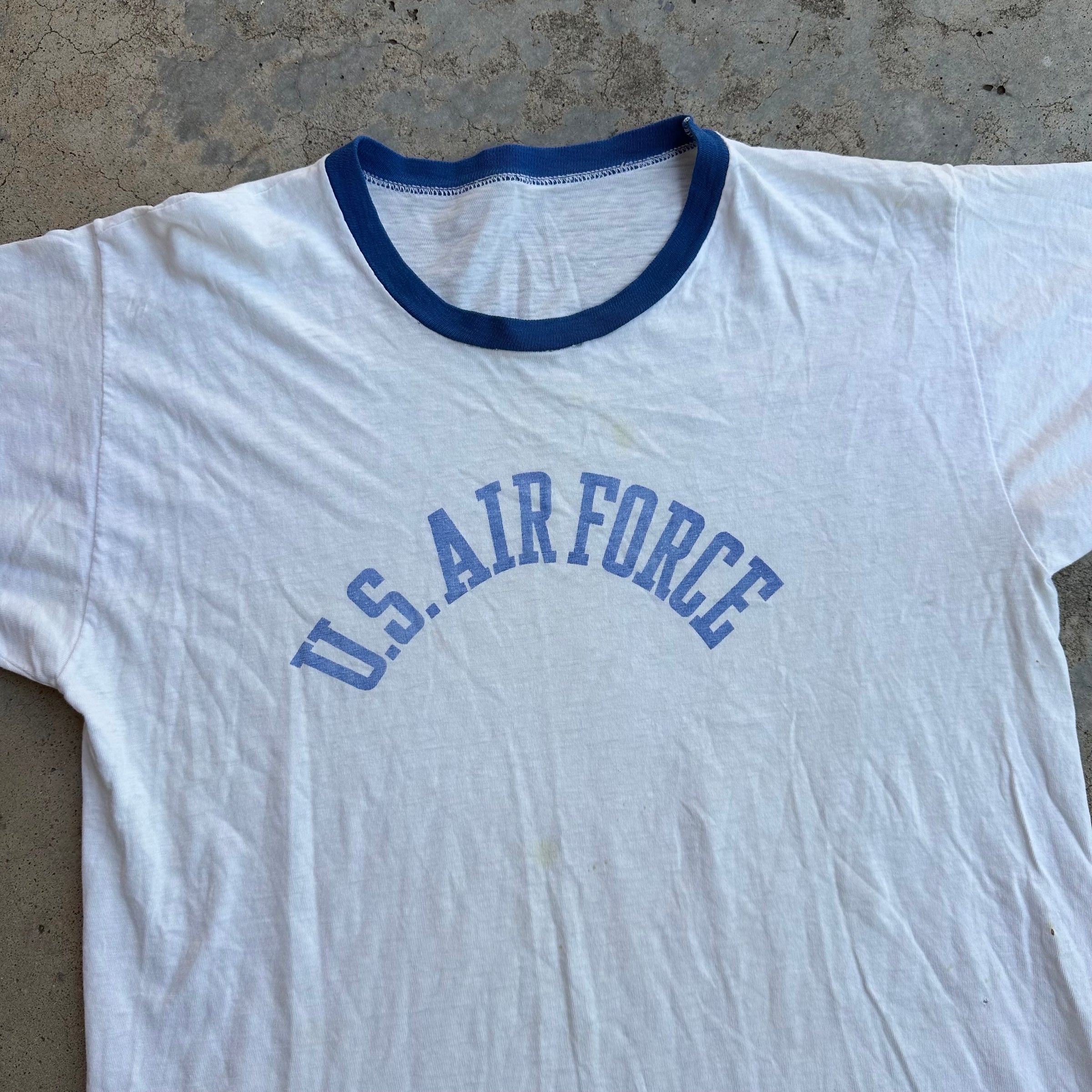 1970’s/80’s USAF Water Print Ringer T-Shirt Medium