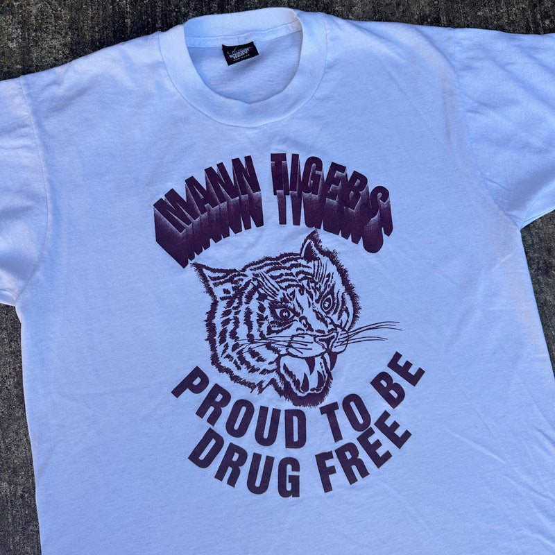 1990’s Mann Tigers Drug Free T-Shirt Medium