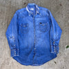 1970’s Wrangler Denim Pearl Snap Western Shirt Large