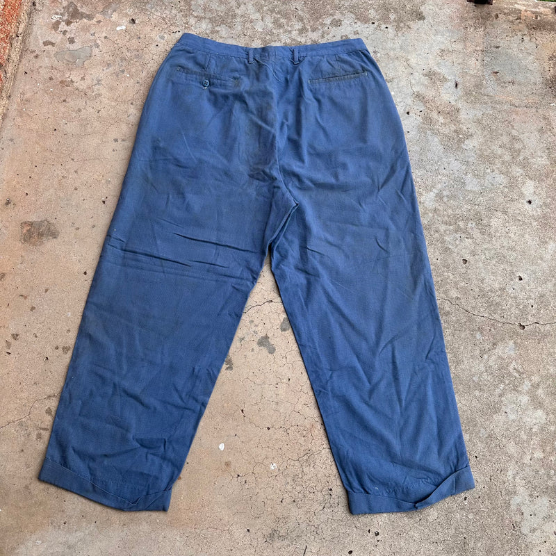 1940’s Drop Loop Blue Cotton Trousers