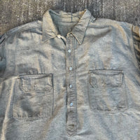 1910’s/20’s Grey Flax Wool Pullover Work Shirt XL