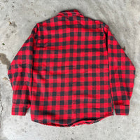 1970’s Sears Buffalo Plaid Cotton Flannel Shirt Small