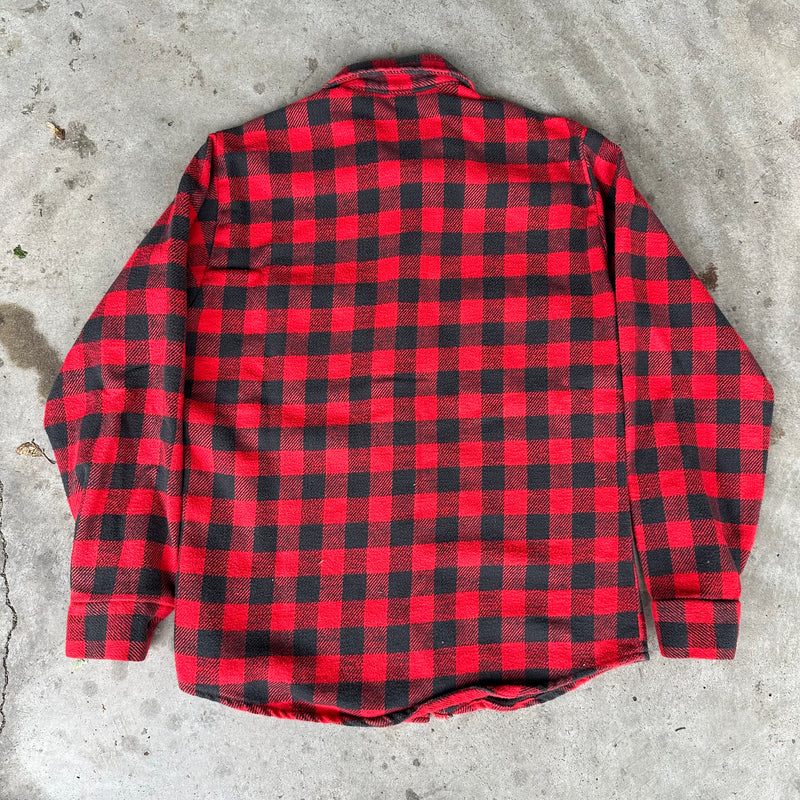 1970’s Sears Buffalo Plaid Cotton Flannel Shirt Small