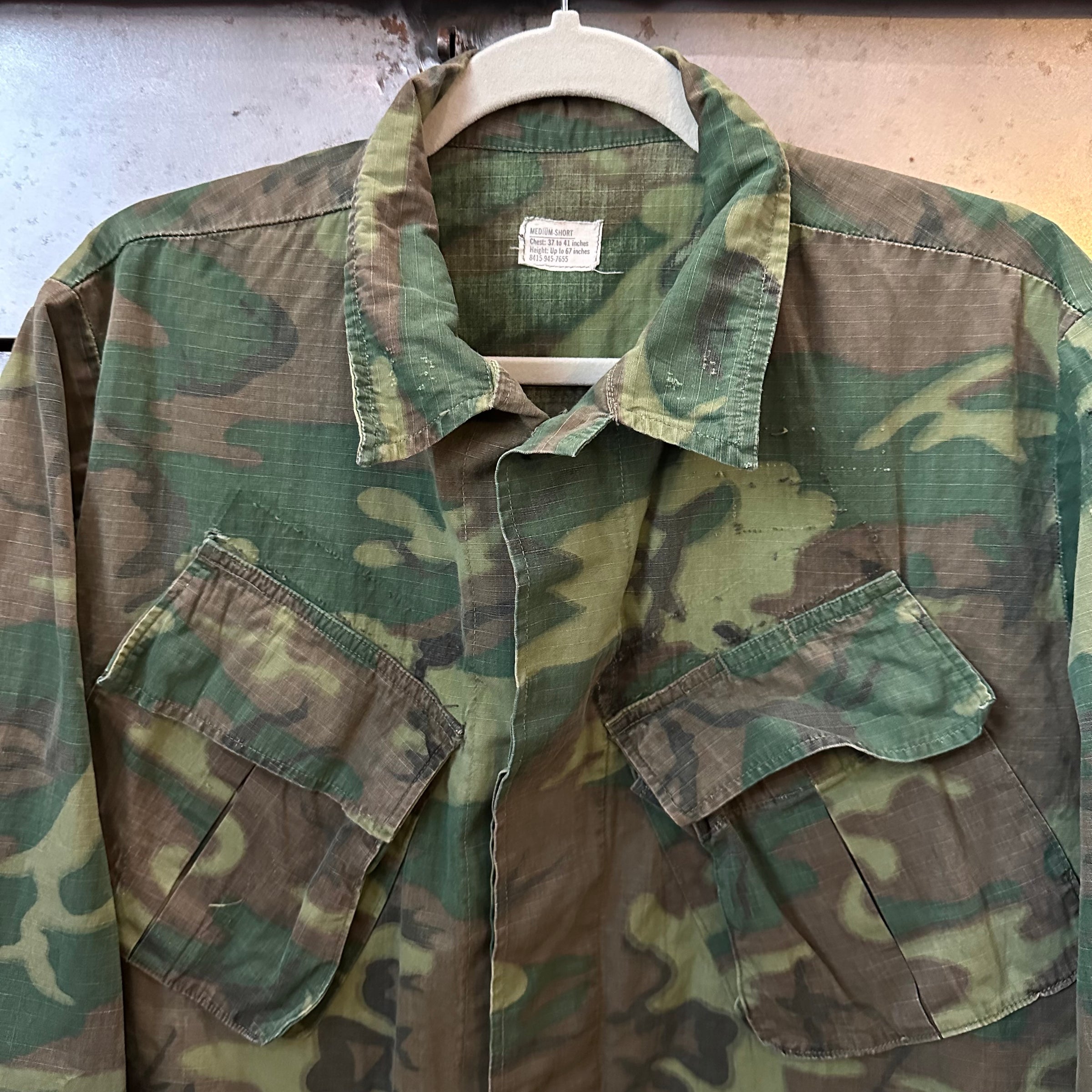 1970’s Vietnam War ERDL Camo Jungle Jacket Medium Short