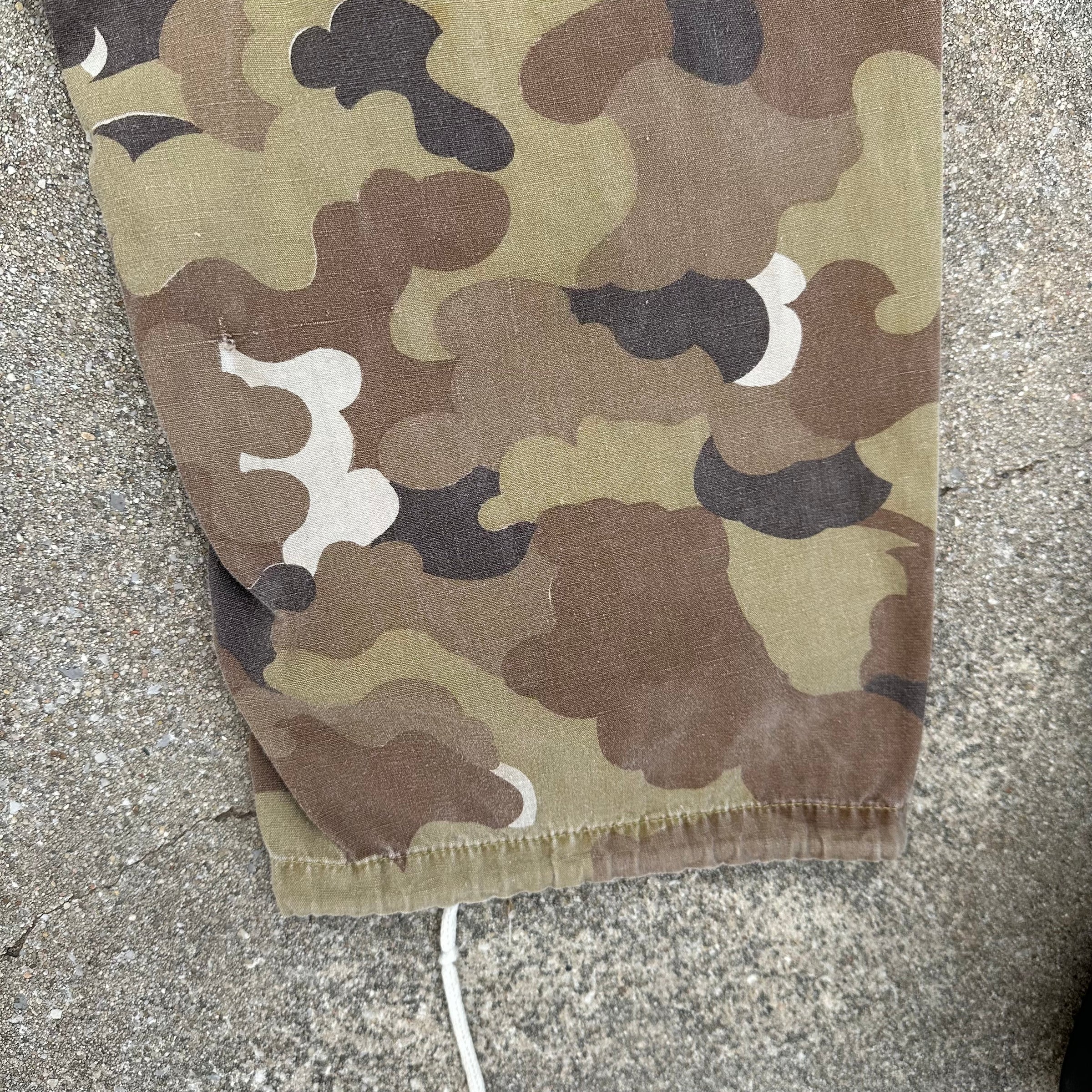 1960’s/70’s Vietnam War ARVN Police Cloud Camo Cotton Shell Pants 28” - 39” Waist