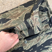 1960’s Vietnam War Silver Tiger Stripe Sleeveless Shirt Size A-M