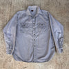 1940’s Anthony’s Buckhide Grey Cotton Work Shirt Large 24” Chest