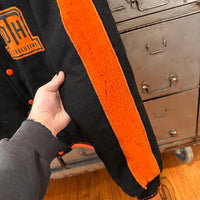 1950’s Patched Reversible Orange and Black Varsity Jacket 25” Chest