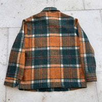 1970’s Sears Brushed Wool Blend Plaid CPO Shirt Jacket Medium