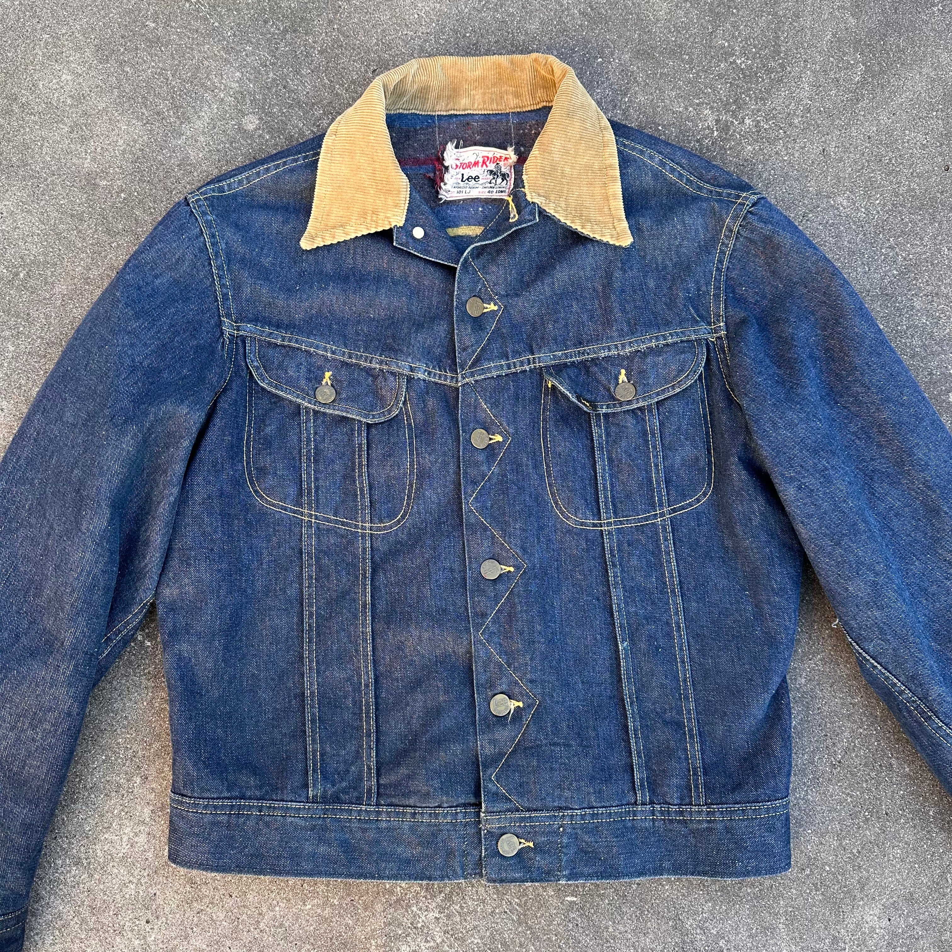 70's USA製 Lee 40 Storm Rider good faded Early 1960's Lee Storm Rider Denim Jacket Size 40 Long