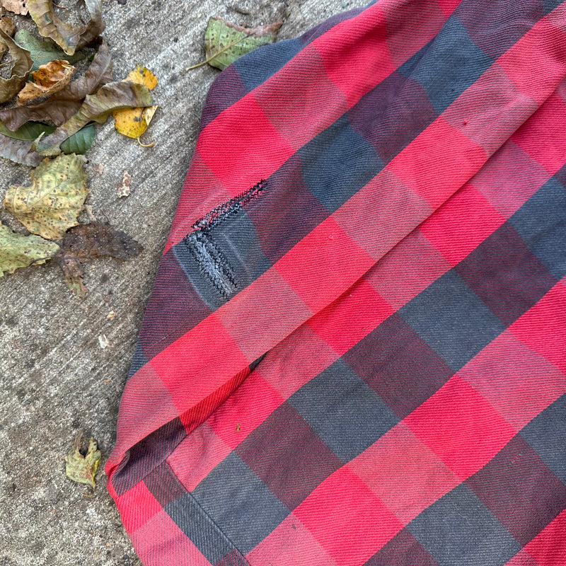 1980’s Five Brothers Plaid Cotton Flannel Shirt Medium