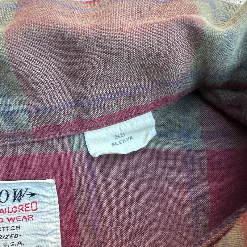 1960’s Arrow Ombre Check Cotton Loop Collar Shirt Medium