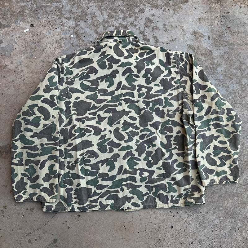 1960’s/70’s Hunting Camo Fatigue Shirt L/XL