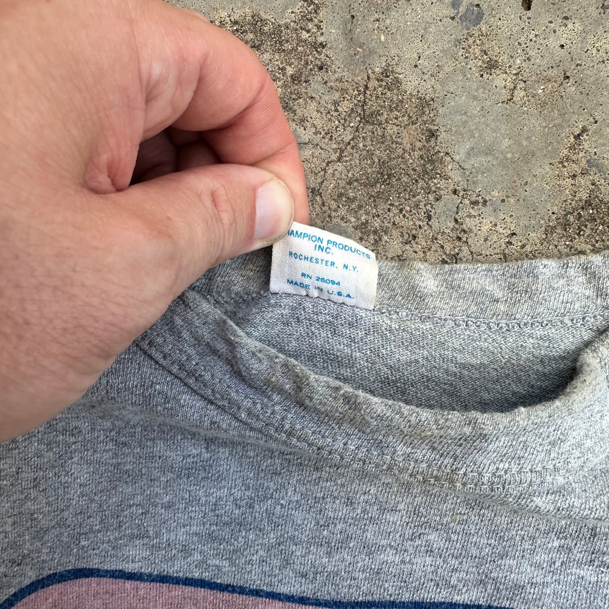 1970’s A&M Records Champion Blue Bar T-Shirt XL