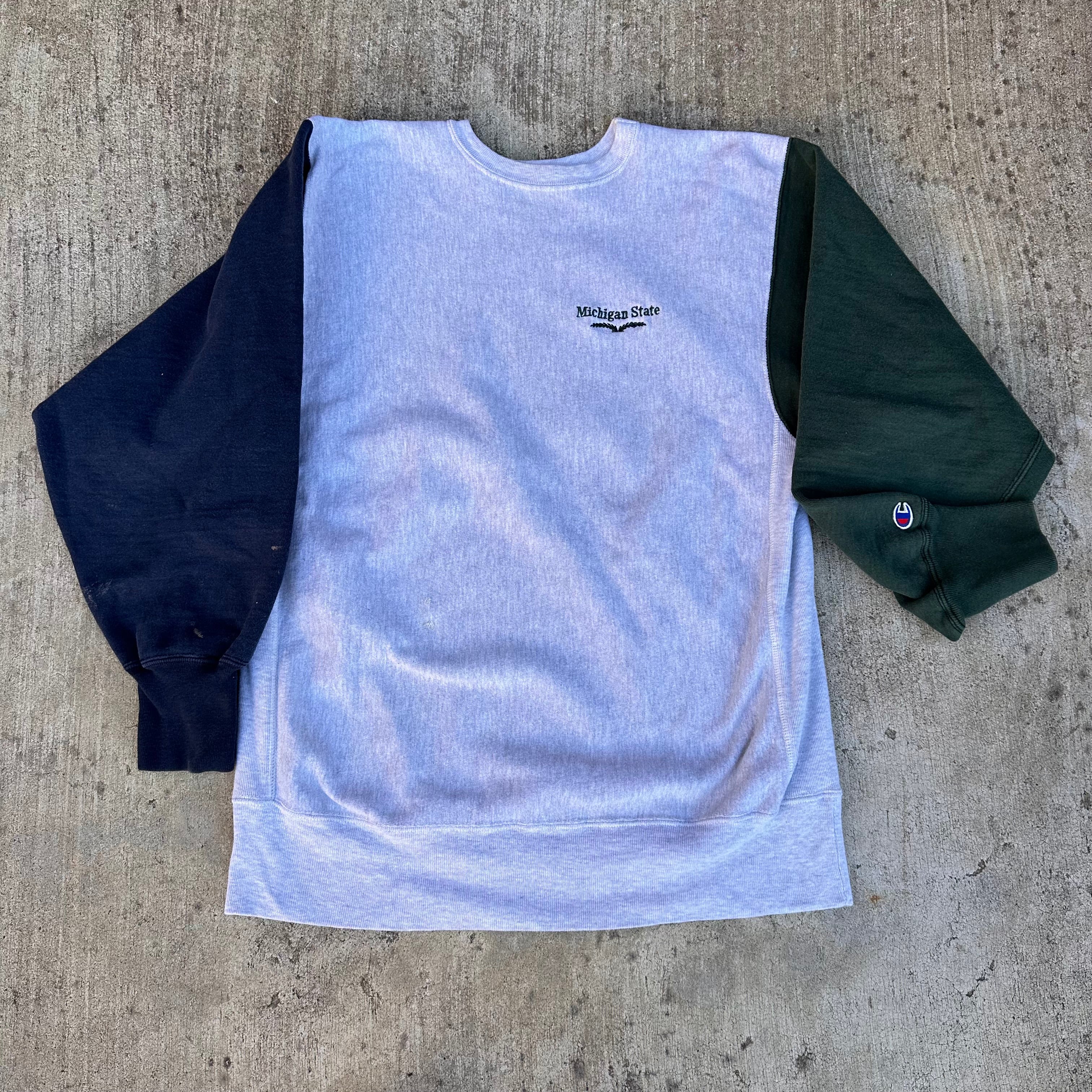 1990's Michigan State Color Block Champion Reverse Weave