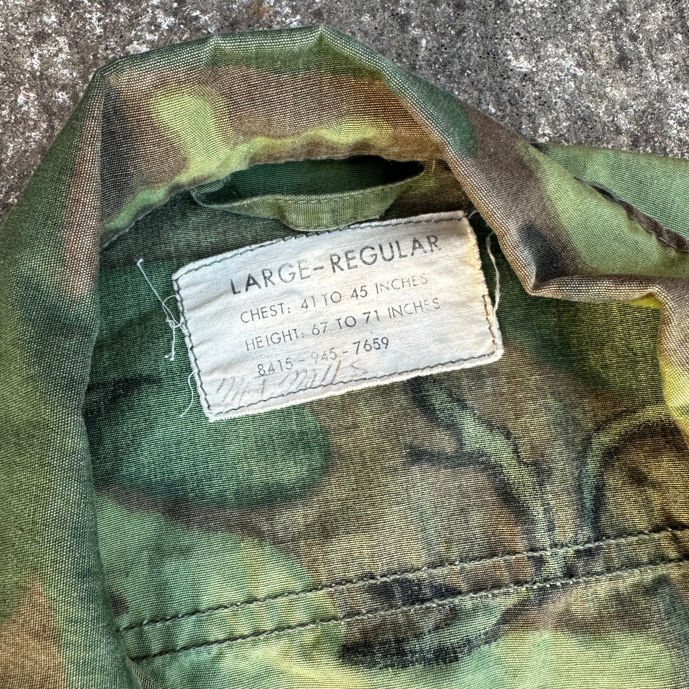 1960’s Vietnam War Poplin ERDL Camo Jungle Jacket Large Regular