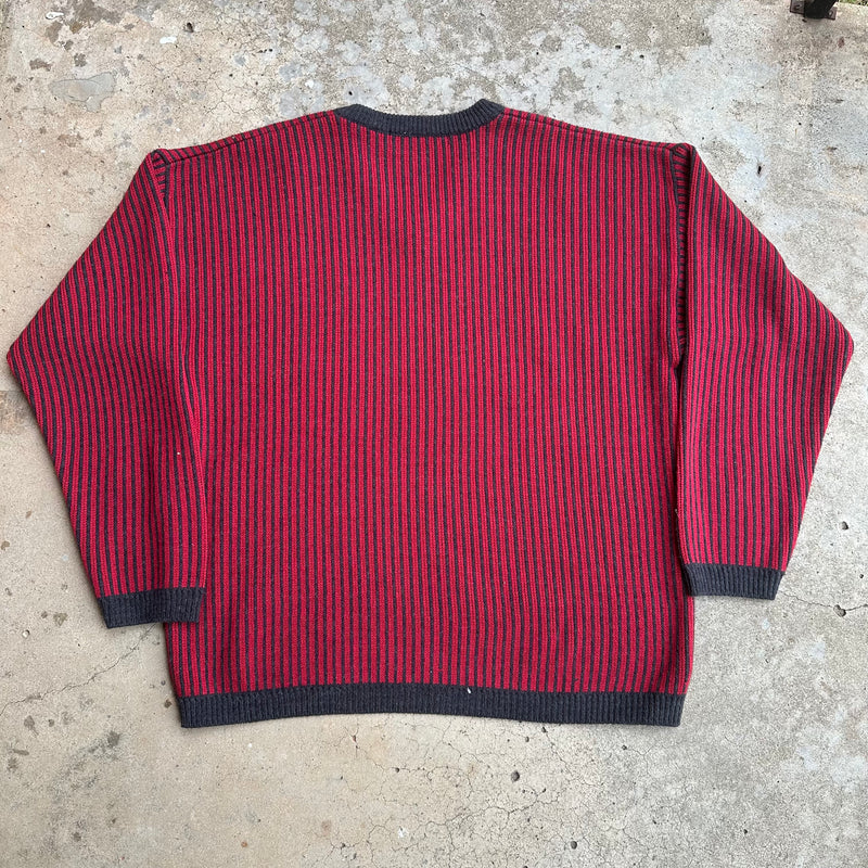 1970’s/80’s Cotton Striped V Neck Sweater XL