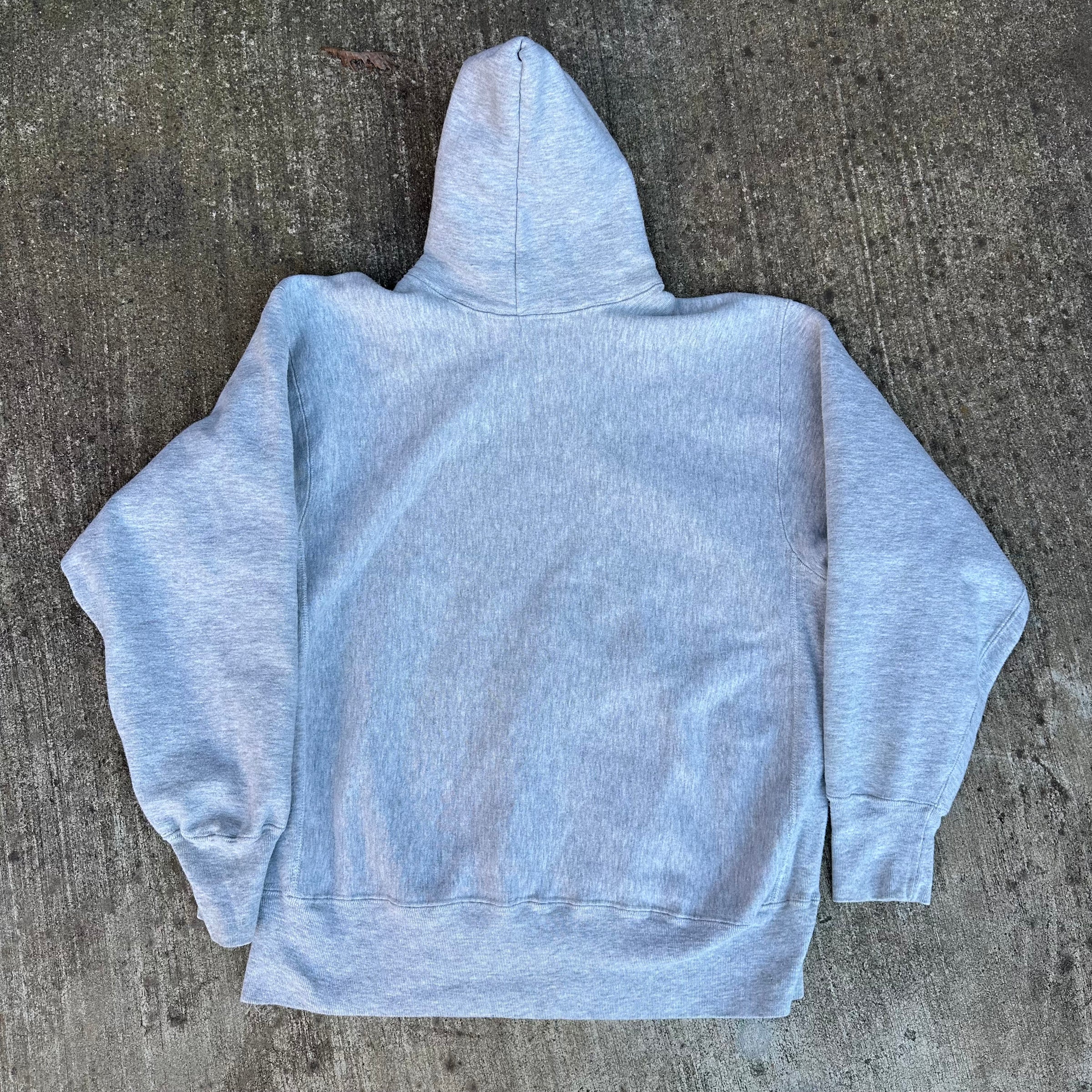 1980’s Blank Gray Champion Reverse Weave Hooded Sweatshirt XL