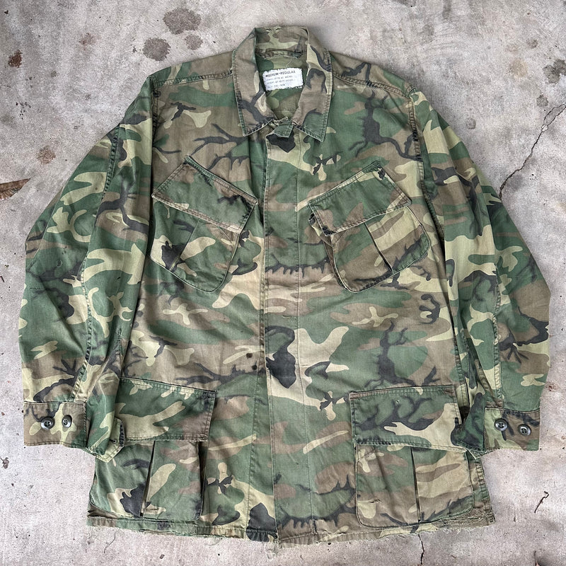 1960’s Vietnam War Poplin ERDL Camo Jungle Jacket Medium Regular