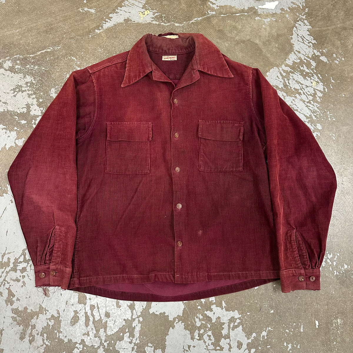 1940’s/50’s Spiegel Sun Faded Burgundy Corduroy Shirt Medium