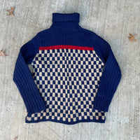 1970’s Helen Harper Patterned Wool Turtleneck Sweater