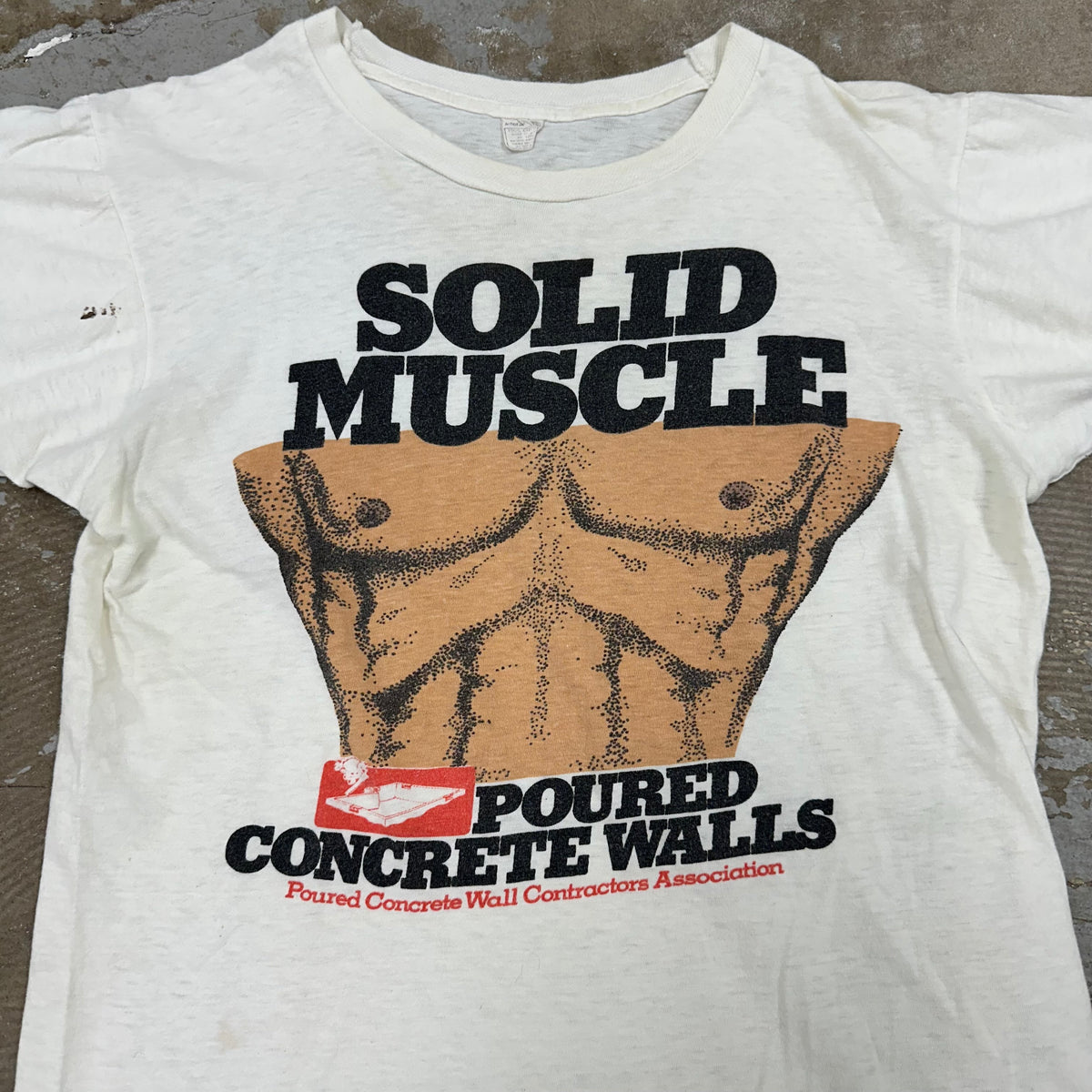 1970’s Solid Muscle Poured Concrete Walls T-Shirt S/M