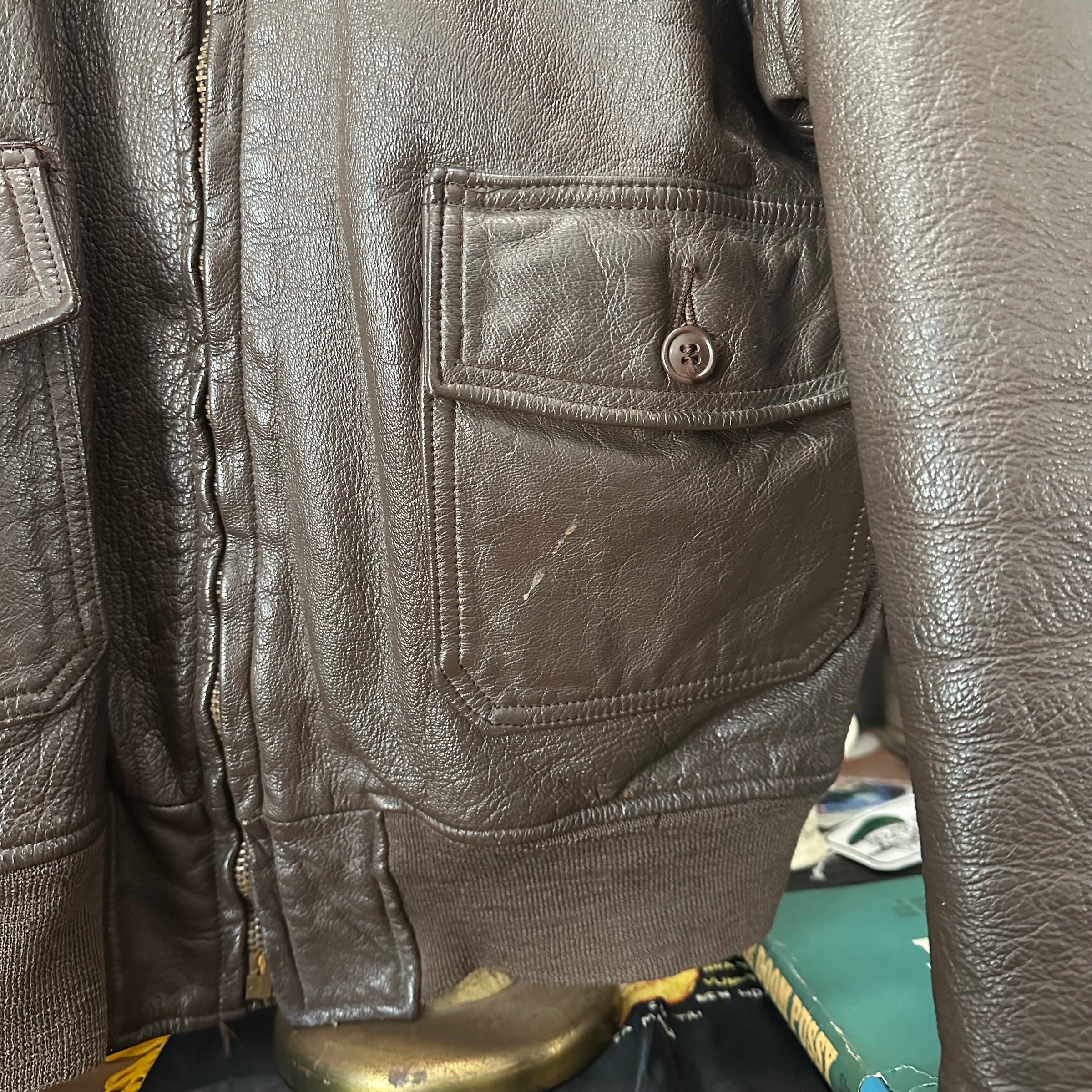 1960’s/70’s USN G-1 Leather Flight Jacket 22” Chest