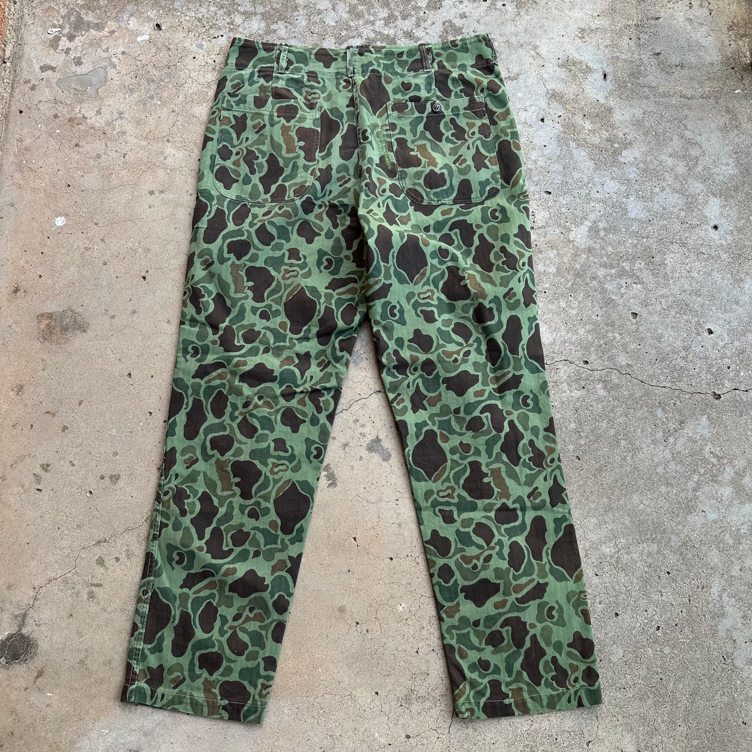 1960’s Korean Frogskin Camp HBT Fatigue Pants 34” Waist