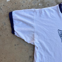 1980’s US Naval Academy Champion Blue Bar Water Print Ringer T-Shirt Medium