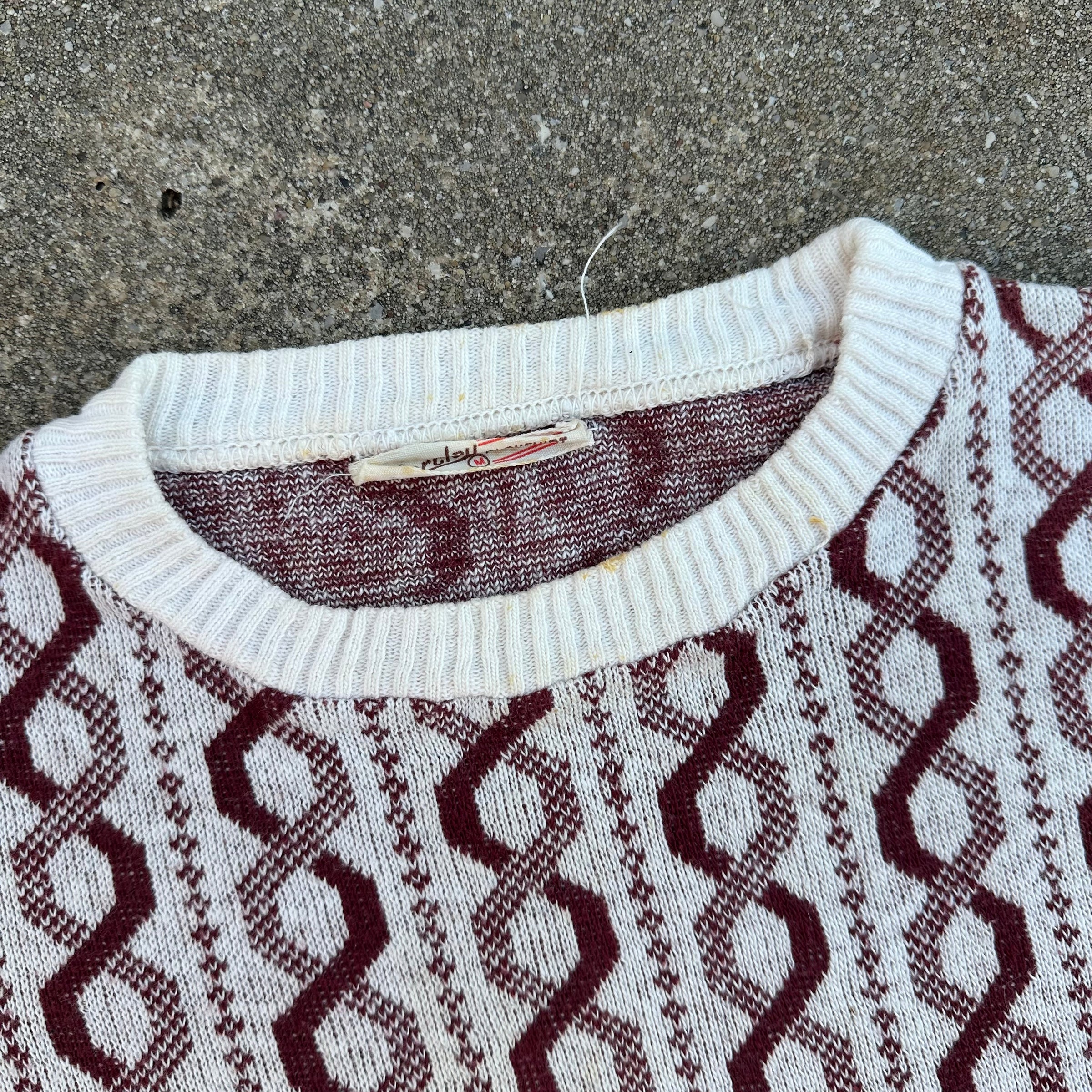 1950’s Barclay Playshirt Rockabilly Helix Pattern Cotton Short Sleeve Sweater