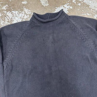 1990’s J Crew Black Cotton Roll Neck Sweater XL