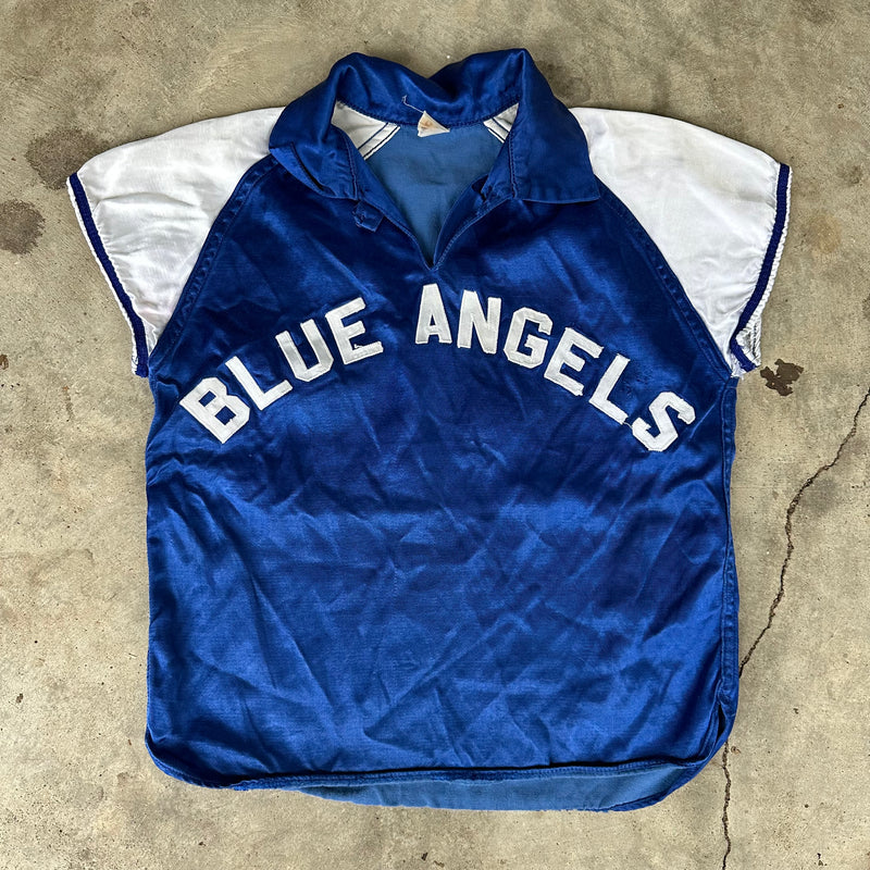 1960’s Russell Southern USN Blue Angels Satin Baseball Jersey Size 36