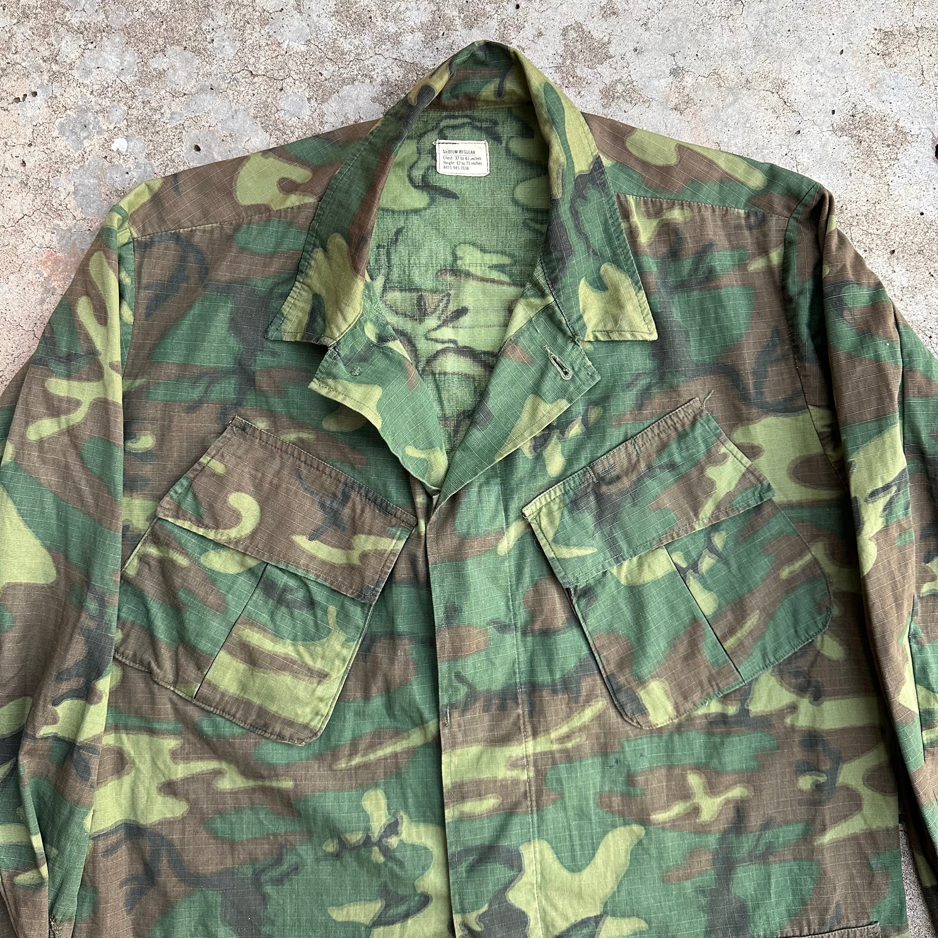 1960's Deadstock/Near Mint Lime Green ERDL Camo Jungle Jacket