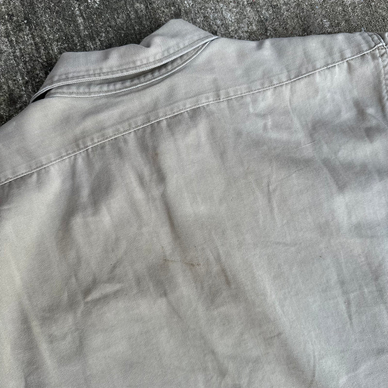 1940’s Dickies Khaki Cotton Work Shirt Large