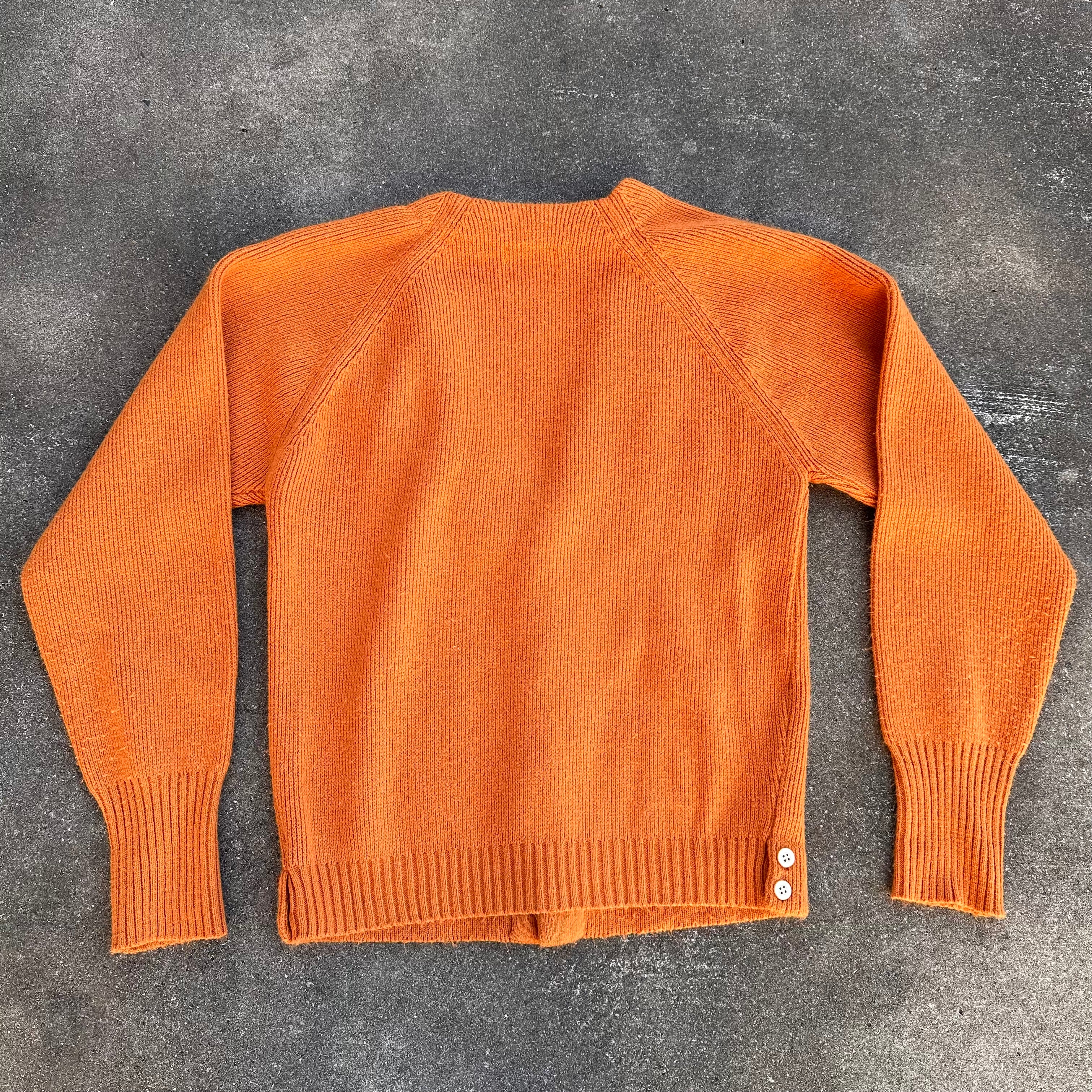 1970's Sears Orange Acrylic Cardigan Sweater Medium – Little