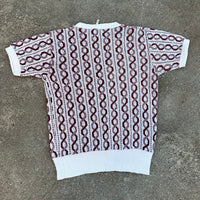 1950’s Barclay Playshirt Rockabilly Helix Pattern Cotton Short Sleeve Sweater