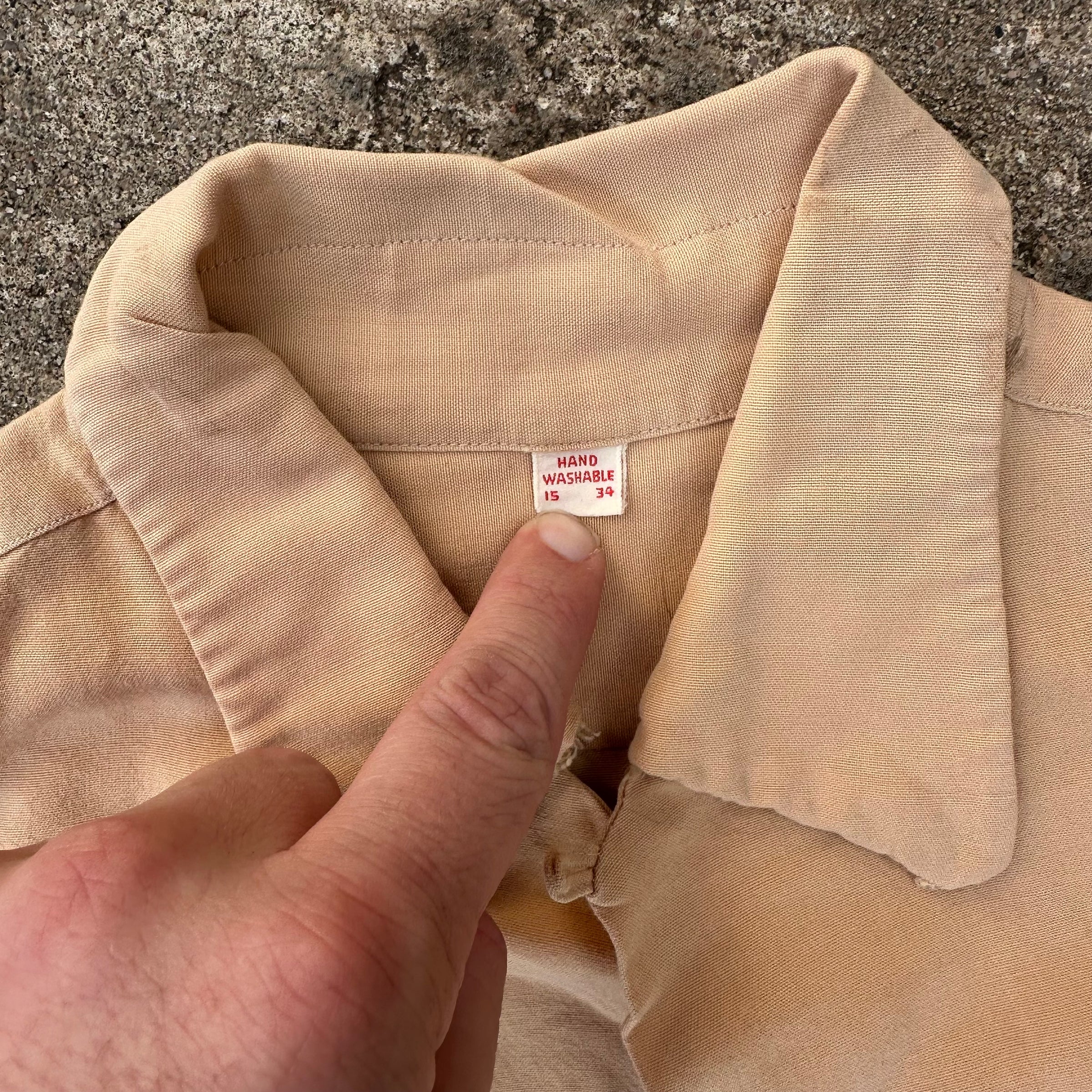 1950’s/60’s Gabardine Loop Collar Shirt 22” Chest